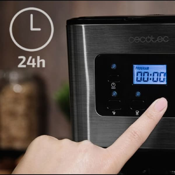 Cecotec Coffee 66 Smart kaffebryggare. ExtremeAroma Technology, Digital med LCD-skärm, 1,5 L (12 koppar), Reheat och Ma