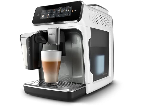 Philips EP3343/70, Espressomaskin, Kaffebönor, Inbyggd kvarn, Rostfritt stål, Vit