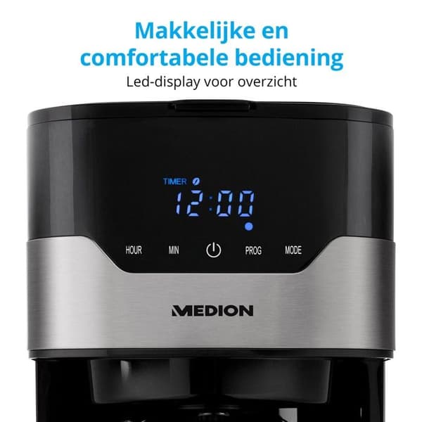 Programmerbar filterkaffebryggare med karaff - MEDION - MD 18458 - isotermisk - 900W - 1,2 L