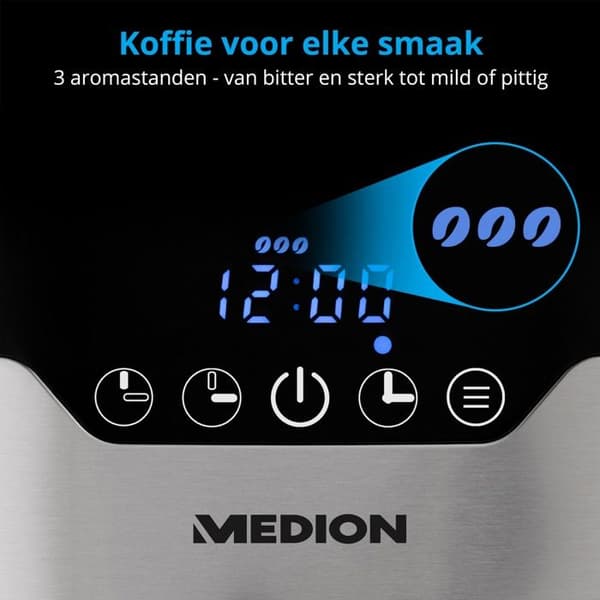 Programmerbar filterkaffebryggare med karaff - MEDION - MD 18458 - isotermisk - 900W - 1,2 L