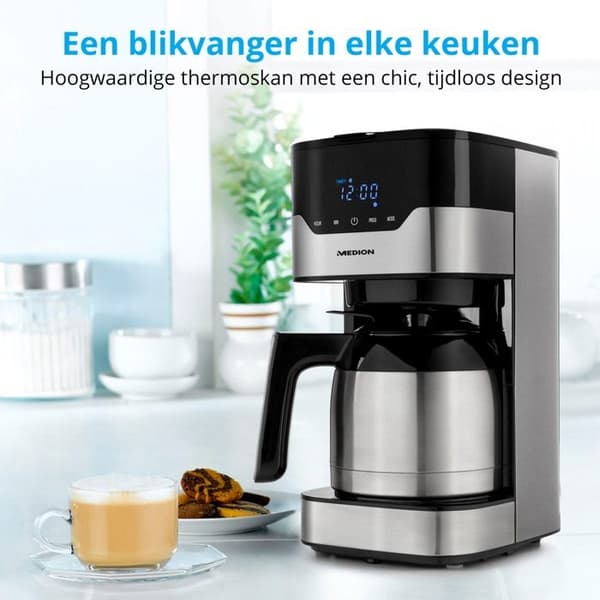 Programmerbar filterkaffebryggare med karaff - MEDION - MD 18458 - isotermisk - 900W - 1,2 L