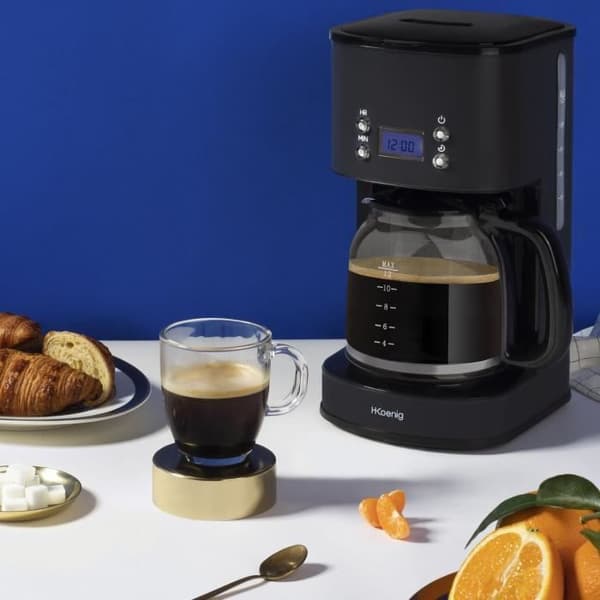 Programmerbar kaffebryggare - HKoeNIG - MG32 - 1,5 L (12 koppar) - 1000 W - LCD-skärm - Håll värmen - Svart och rostfritt stål