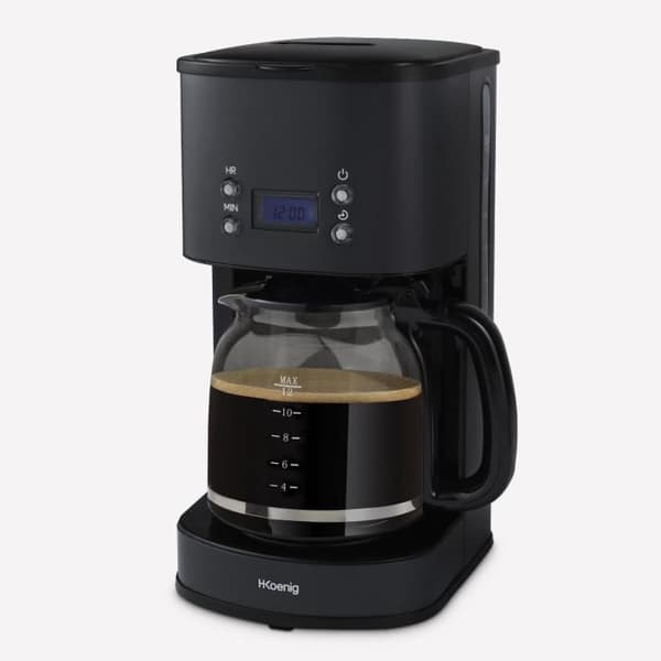Programmerbar kaffebryggare - HKoeNIG - MG32 - 1,5 L (12 koppar) - 1000 W - LCD-skärm - Håll värmen - Svart och rostfritt stål