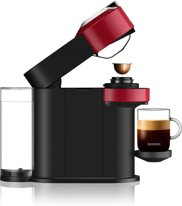 Krups Nespresso Vertuo Next -kapselikeitin, musta/punainen