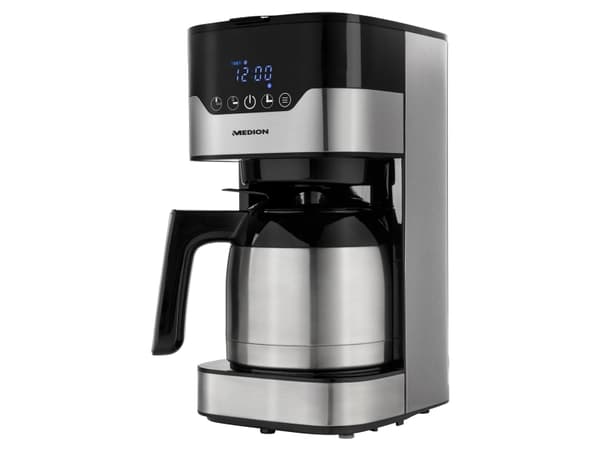 MEDION MD 18458, Kaffebrygger (drypp), 1,2 l, Malt kaffe, 900 W, Sort, Rustfritt stål