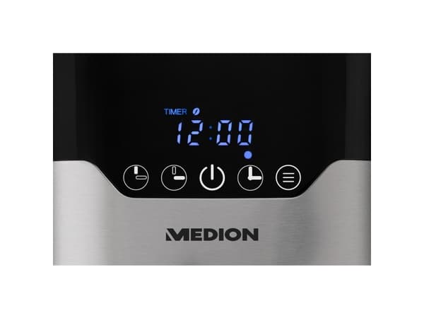 MEDION MD 18458, Kaffebrygger (drypp), 1,2 l, Malt kaffe, 900 W, Sort, Rustfritt stål