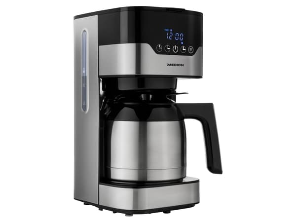 MEDION MD 18458, Kaffebrygger (drypp), 1,2 l, Malt kaffe, 900 W, Sort, Rustfritt stål
