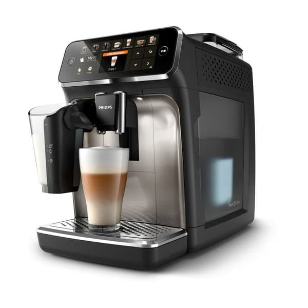 Philips 5400-serien automatisk espressomaskin, LatteGo mjölksystem, pekskärm, svart (EP5447/90)