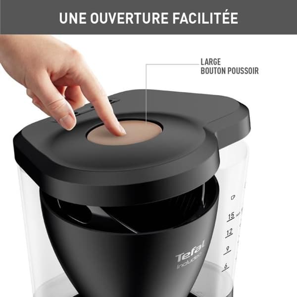 TEFAL Includeo filterkaffebryggare - 15 koppar - Automatisk avstängning - Svart