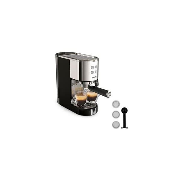 Espressokaffebryggare - KRUPS - XP444C10 - Inox - 2 koppar - Automatisk avstängning