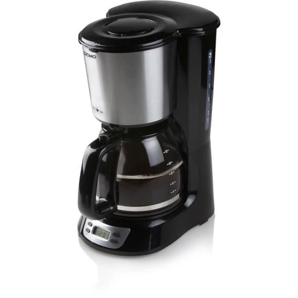Filter kaffebryggare - DOMO - DO708K - 1000 W - 1,5 L - 12 koppar - LCD-skärm - 24 timmars timer - Svart och rostfritt stål