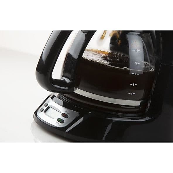 Filter kaffebryggare - DOMO - DO708K - 1000 W - 1,5 L - 12 koppar - LCD-skärm - 24 timmars timer - Svart och rostfritt stål