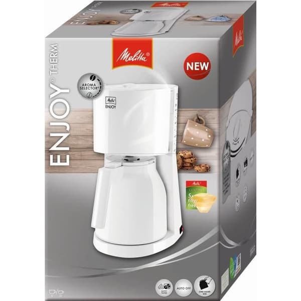 MELITTA Enjoy II Therm filter kaffebryggare - Vit - 12 koppar - 1000W