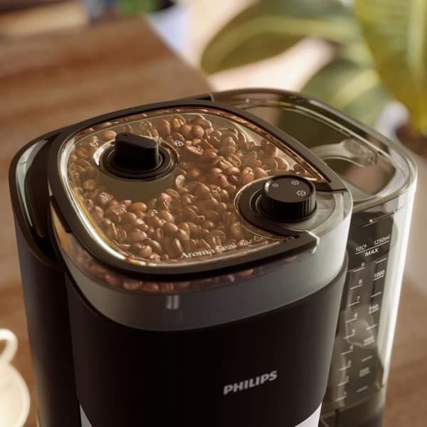 Filterbryggare - PHILIPS - HD7888/01 - 10 koppar - 1,25 L - Inbyggd kvarn - Svart/Silver