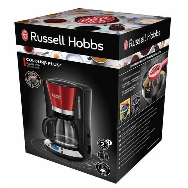 Filterkaffebryggare - RUSSELL HOBBS - Colors Plus 24033-56 - Rostfritt stål - Programmerbar - 15 koppar - WhirlTech-teknik - 1100 W