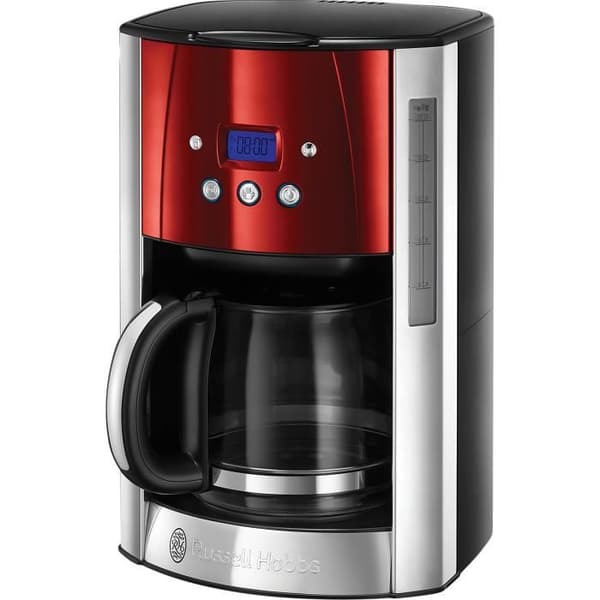 Luna 1,8L filterkaffebryggare i rostfritt stål, 12 koppar, programmerbar, självrengörande - Russell Hobbs