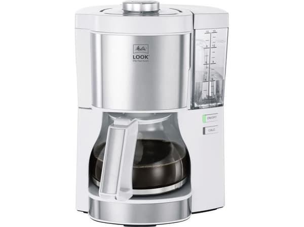 Melitta 6766588, Kaffebrygger (drypp), Malt kaffe, 1080 W, Sølv, Hvit