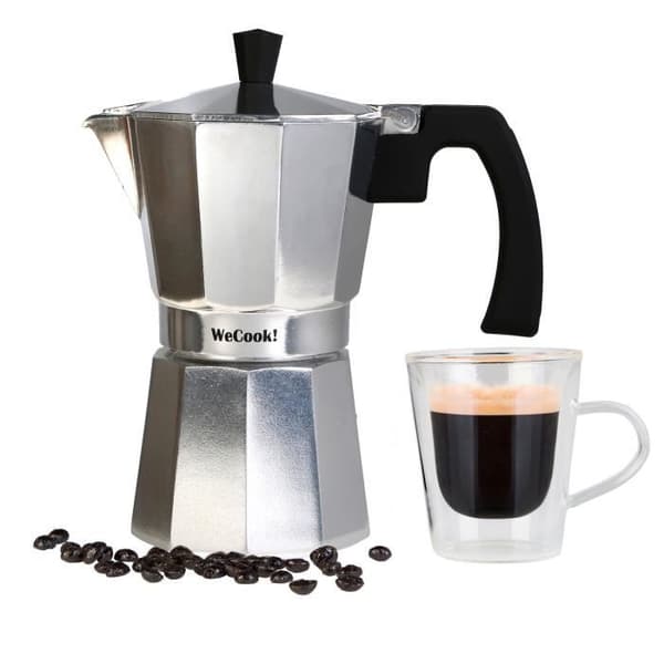 Expresso kaffebryggare - WECOOK - Paola - Aluminium - 12 koppar - Glaskeramik, gaskompatibel
