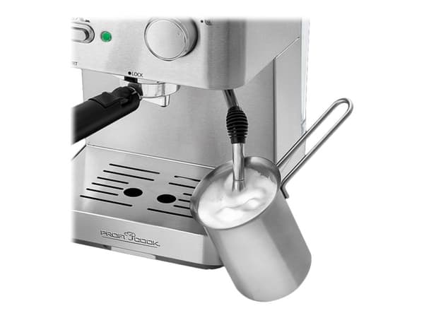 ProfiCook PC-ES 1109 - Kaffemaskin med melkeskummer - 15 bar - rustfritt stål