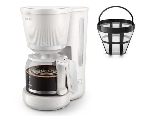 Philips kaffetrakter 3000 Series, Kaffebrygger (drypp), 1,38 l, Malt kaffe, 1080 W, Hvit