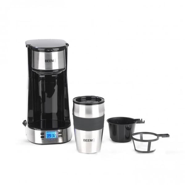 BEEM 03510 1510SR Kaffebryggare - Permanent filter - 750 W - 24h Timer - Rostfritt stål, Svart/Silver