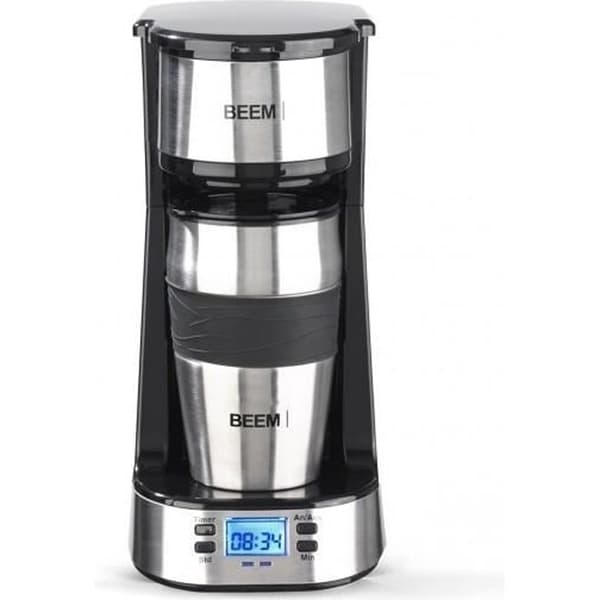 BEEM 03510 1510SR Kaffebryggare - Permanent filter - 750 W - 24h Timer - Rostfritt stål, Svart/Silver