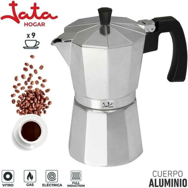 JATA CCA9 ITALIENSK KAFFEMASKIN, 9 KOPPAR, ROSTFRITT STÅL