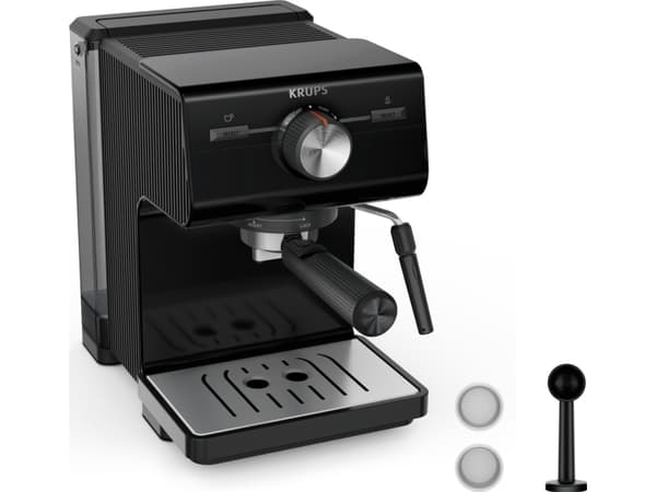 Krups Authentic XP381810, Espressomaskin, 2 l, Malt kaffe, Sort