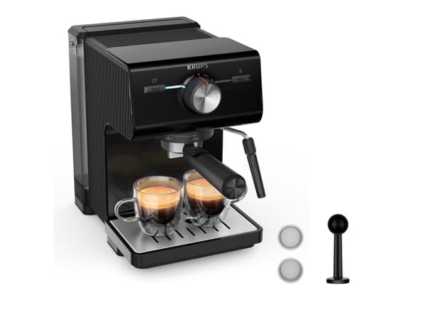 Krups Authentic XP381810, Espressomaskin, 2 l, Malt kaffe, Sort