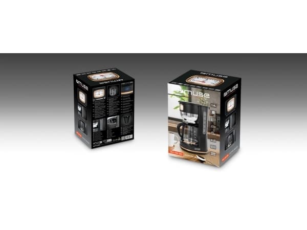 Muse MS-220 BC, Drip coffee maker, 1.4 L, Ground coffee, 1000 W, Black