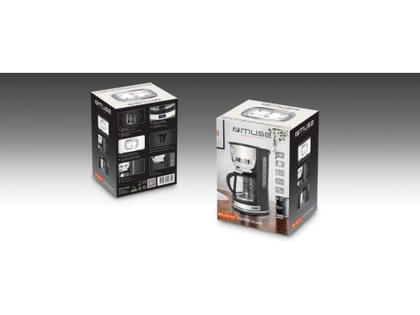 Muse MS-220 SC, Kaffebrygger (drypp), 1,4 l, Malt kaffe, 1000 W, Hvit