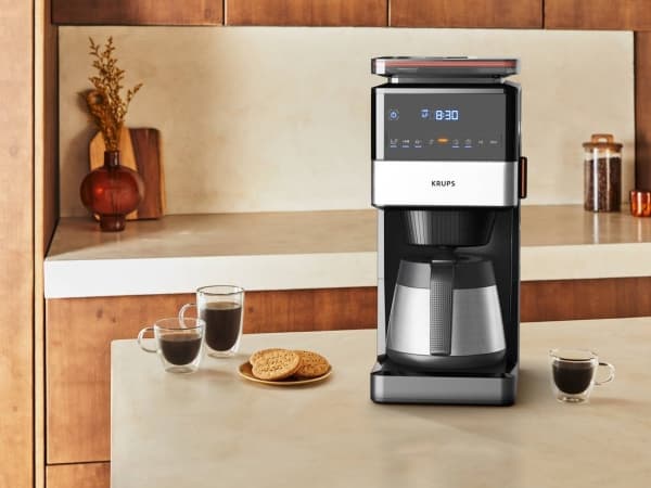 Krups Grind Aroma XL KT8428, Droppande kaffebryggare, Kaffebönor, Inbyggd kvarn, 1000 W, Svart, Rostfritt stål