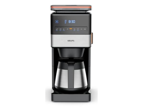 Krups Grind Aroma XL KT8428, Droppande kaffebryggare, Kaffebönor, Inbyggd kvarn, 1000 W, Svart, Rostfritt stål