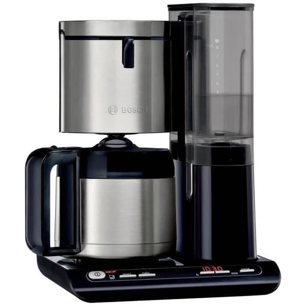 Bosch Haushalt TKA8A683 kaffebryggare i rostfritt stål och svart - 8 koppar - värmetålig kanna