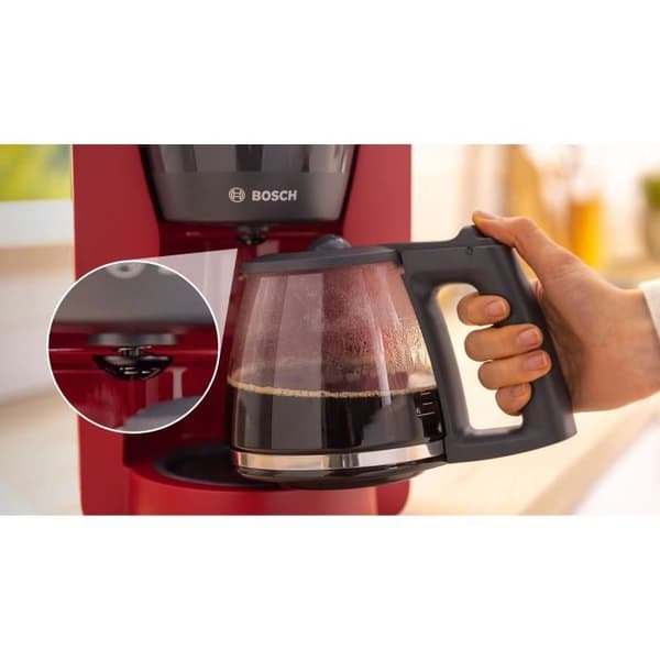 Filterkaffebryggare - BOSCH - TKA3M134 MyMoment - Röd - glaskanna - Aroma Plus-funktion - hålls varm i upp till 60 min