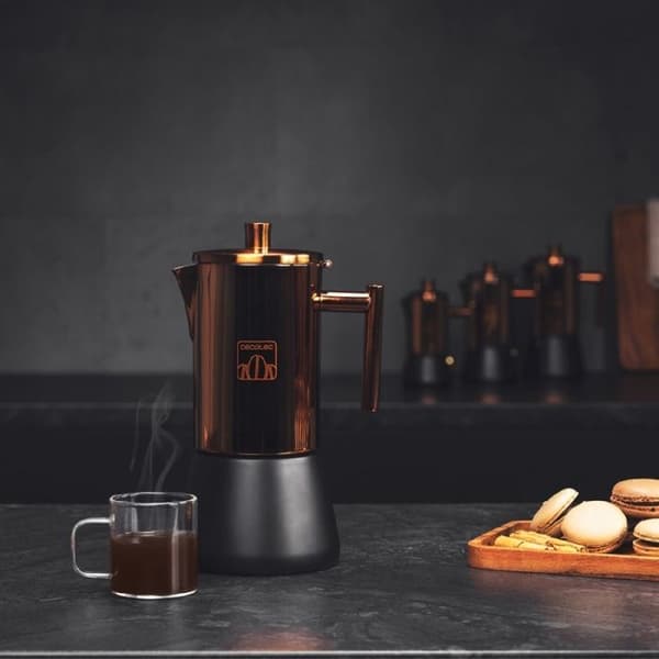 Cecotec Moking 1000 Italiensk kaffebryggare i rostfritt stål, Elegant design, Tål diskmaskin, 500 ml kapacitet, Kompatibel