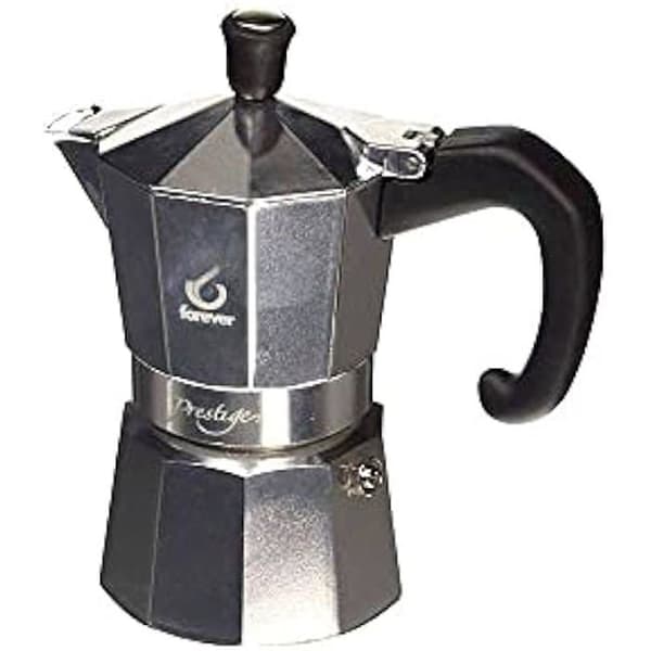 Moka kaffebryggare - KAUFGUT - Tz.6 Prestige Induction - Svart - Antidroppsystem - Malet kaffe - Programmerbar