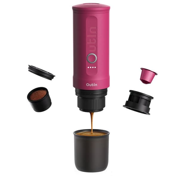 Portabel kaffebryggare - Outin - Nano - 7500 mAh - 20 bar - Röd