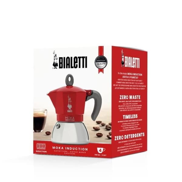 BIALETTI Italiensk Mocka induktion kaffebryggare 4 koppar - Röd