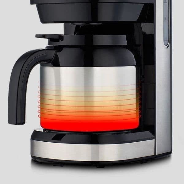 Digitalt isolerat filter kaffebryggare - MEDION - 900W - 1,2L - Silver