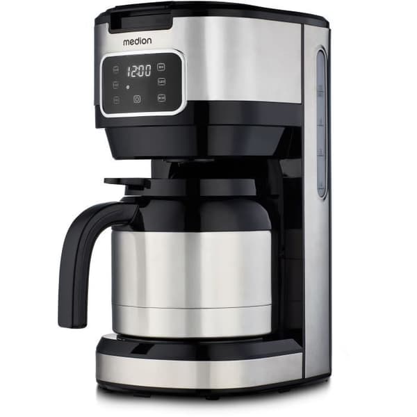 Digitalt isolerat filter kaffebryggare - MEDION - 900W - 1,2L - Silver