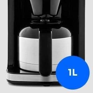 Digitalt isolerat filterkaffebryggare med kvarn - MEDION - 1000W - 1,0L - Silver