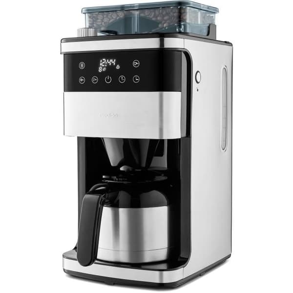 Digitalt isolerat filterkaffebryggare med kvarn - MEDION - 1000W - 1,0L - Silver