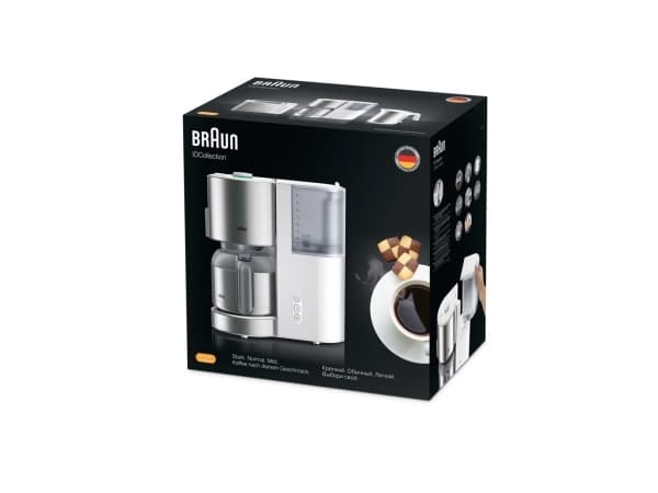 Braun IDCollection KF 5105 WH, Jauhettu kahvi, 1000 W, Ruostumaton teräs, Valkoinen