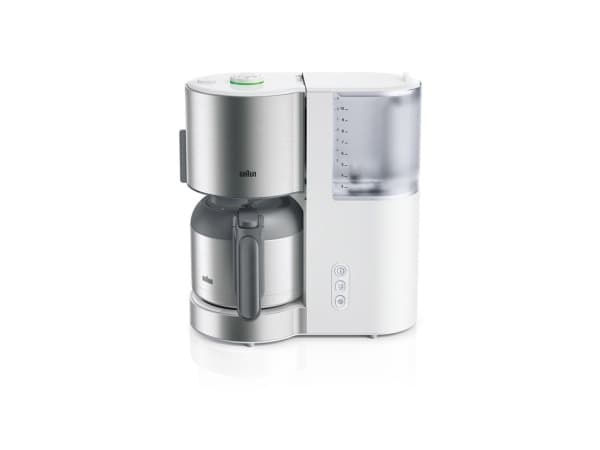 Braun IDCollection KF 5105 WH, Kaffebrygger (drypp), Malt kaffe, 1000 W, Rustfritt stål, Hvit