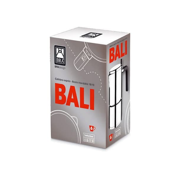Italiensk kaffebryggare - BH - Bali - 18/10 rostfritt stål - 6 koppar - Induktionskompatibel