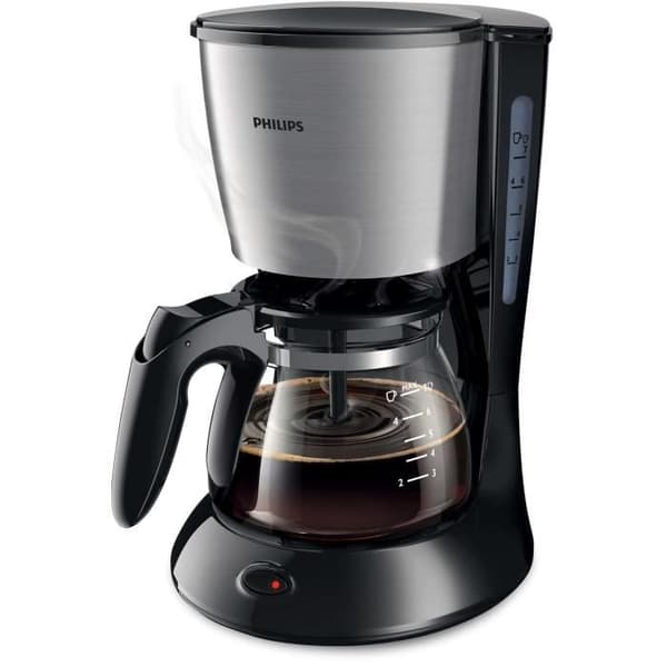 PHILIPS HD7435/20 Daily Collection filterkaffebryggare - Svart och metall - 7 koppar - 700W - AromaSwirl