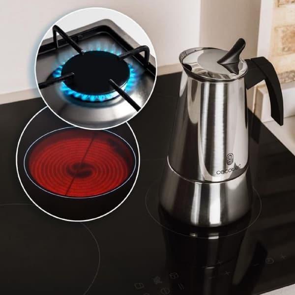 Cafetière italienne - Piccolina - 900 - Rostfritt stål - 10 koppar - Beige