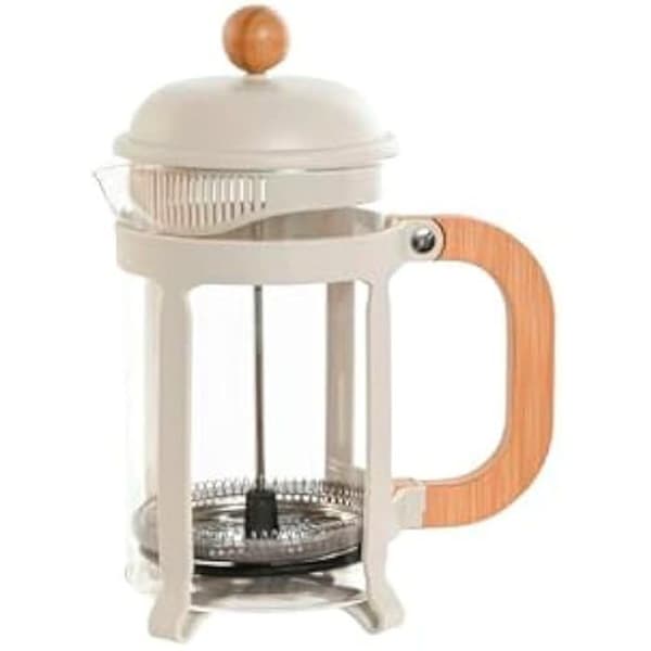 Stempelkanna - HOME ESPRIT - 800 ml - Rostfritt stål - Vit - 18 x 14,51 x 17,7 cm