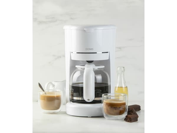 Domo Good Morning, Droppande kaffebryggare, 1,5 l, Malat kaffe, 900 W, Vit